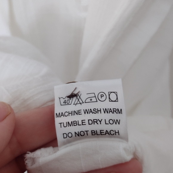 Blanc Dunil Mens White Embroidered Y2K Button Down - Picture 5 of 7